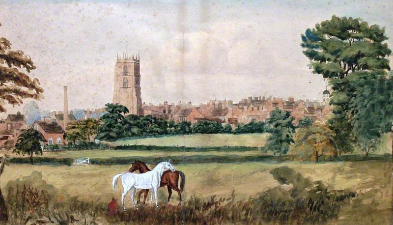 View of St Giles' Church and the High Street