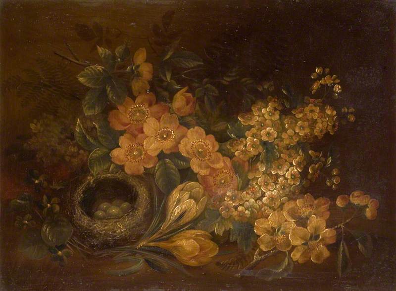 Still Life of Flowers and Bird's Nest