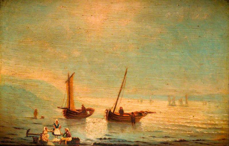 Fishing Boats and a Group of Women