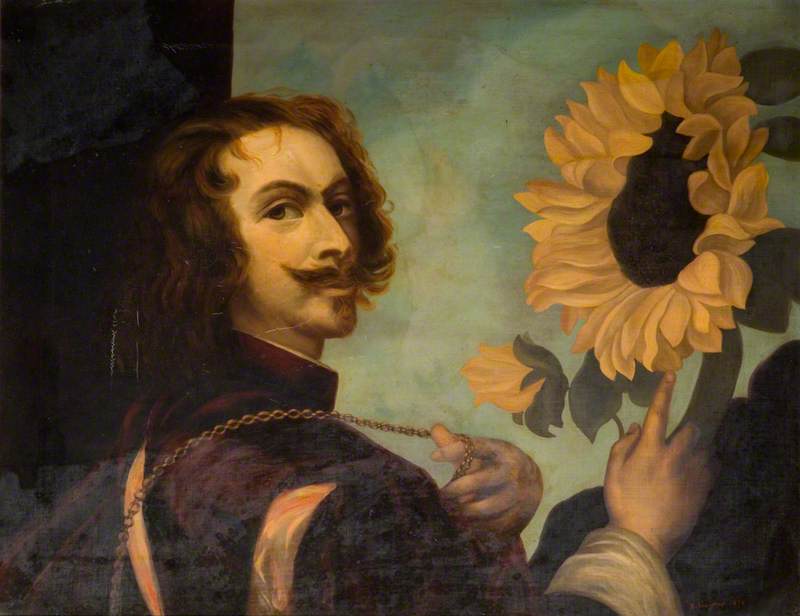Self-Portrait with a Sunflower