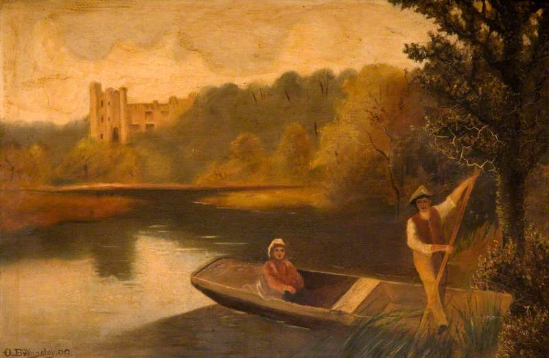 River Scene with Punt
