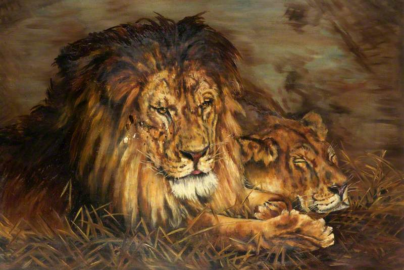 Repose (Lion and Lioness)