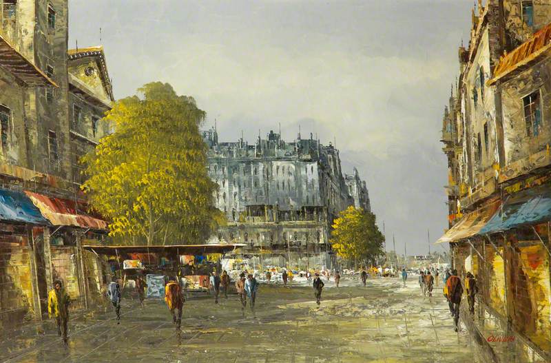 Rainy French Street Scene