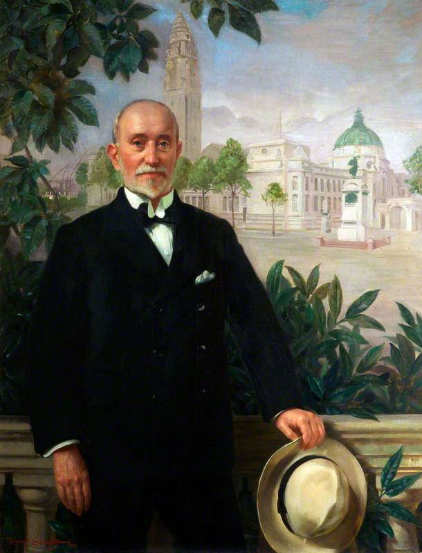 James E. Turner (b.1861), Standing in front of Cardiff City Hall