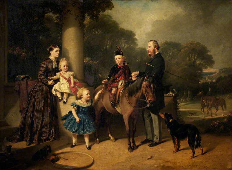 Charles Henry and Mary Crompton-Roberts and Their Children at Field House, Clent