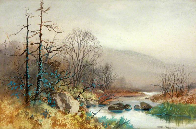 River and Hills in Winter