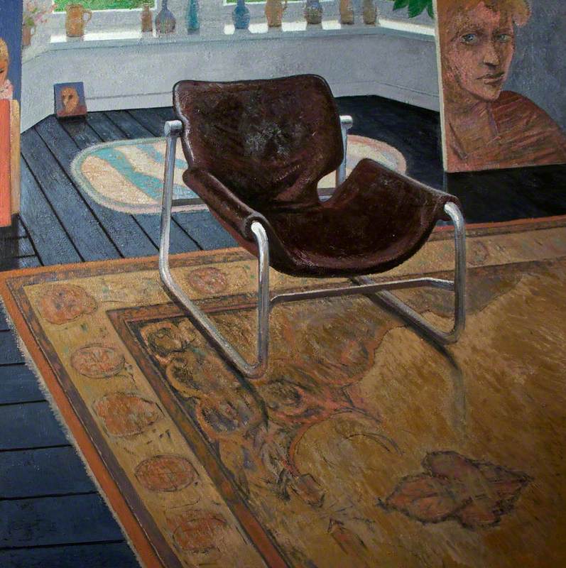 Leather Chair with a Painting of Marion