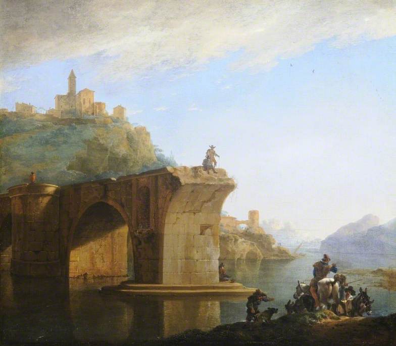 Landscape with a Bridge in the Italian Countryside