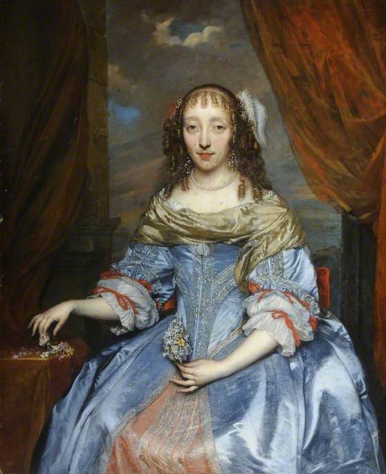 Portrait of a Lady in a Blue Satin Dress
