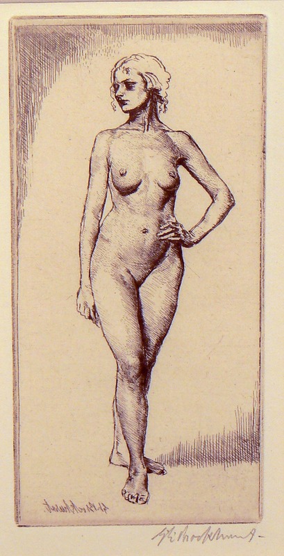 Standing female nude