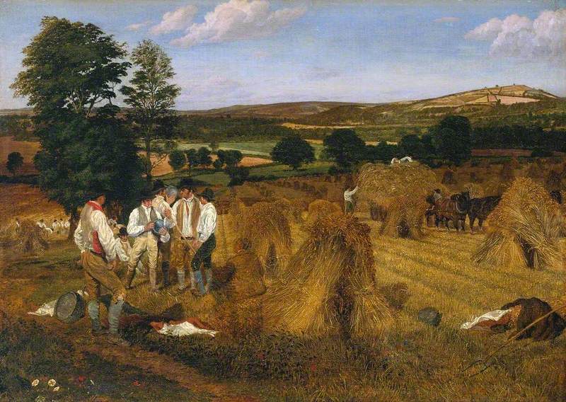 Hereford, Dynedor and the Malvern Hills, from the Haywood Lodge, Harvest Scene, Afternoon