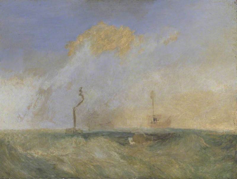 Steamer and Lightship; a study for 'The Fighting Temeraire'