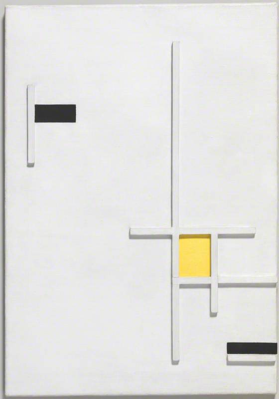 Composition in Yellow, Black and White