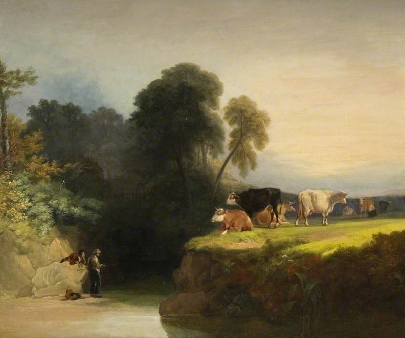 Cows on the Banks of a Stream