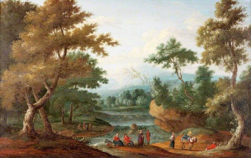 River Scene with Figures