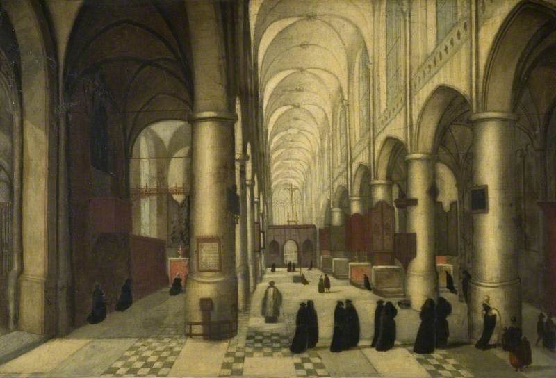 A Church Interior, a Christening Party ('St Pieters at Louvain, a Christening Party')