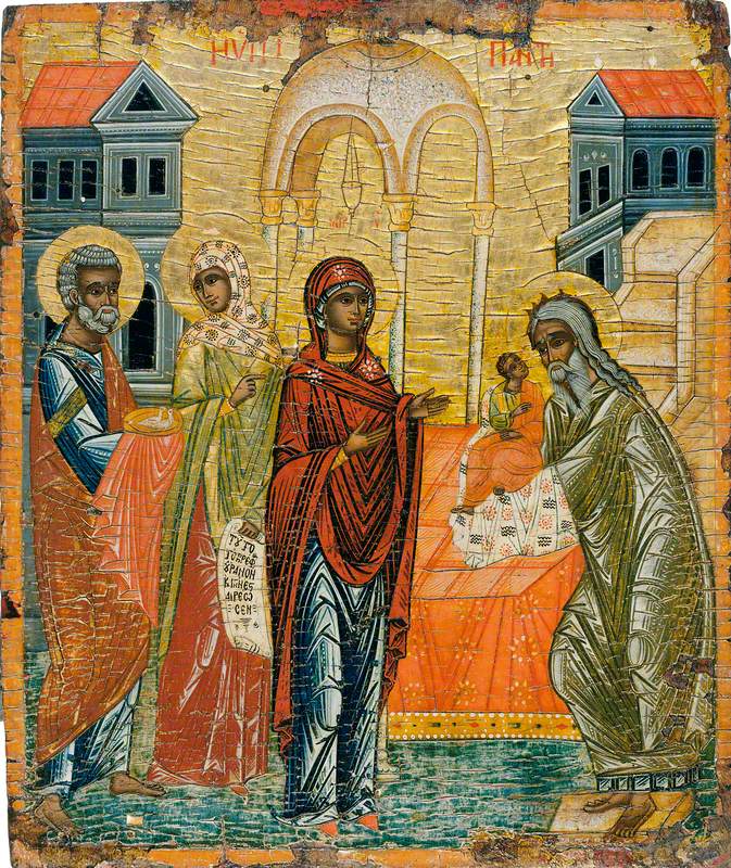 Icon with The Presentation in the Temple