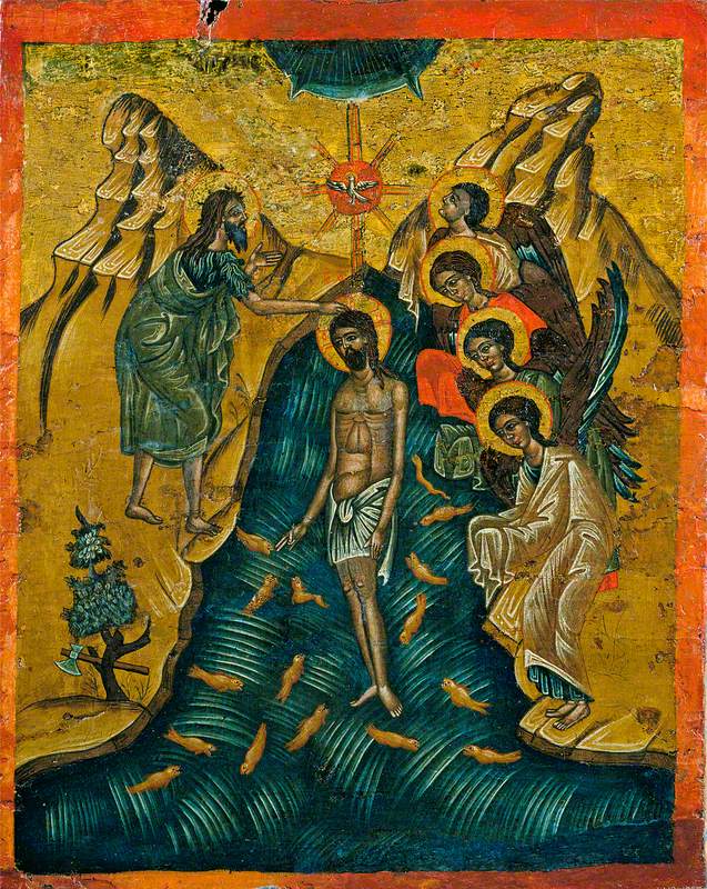 Icon with The Baptism of Christ