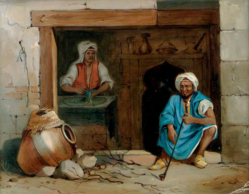 An Egyptian Baker and His Assistant at the Door of a Cake-Shop
