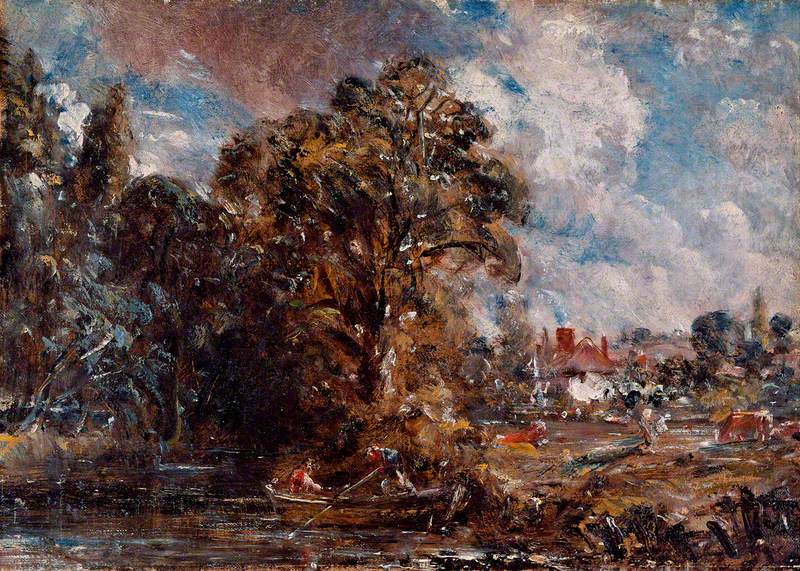 A River Scene with a Farmhouse near the Water's Edge