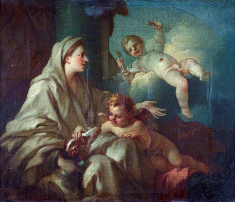 An Allegory: Fidelity (A Woman with a Dog and Two Putti)