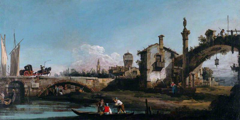 Capriccio with Two Bridges and Figures