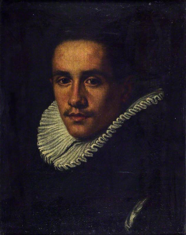 Bust Portrait of a Man in Black Dress and a White Ruff
