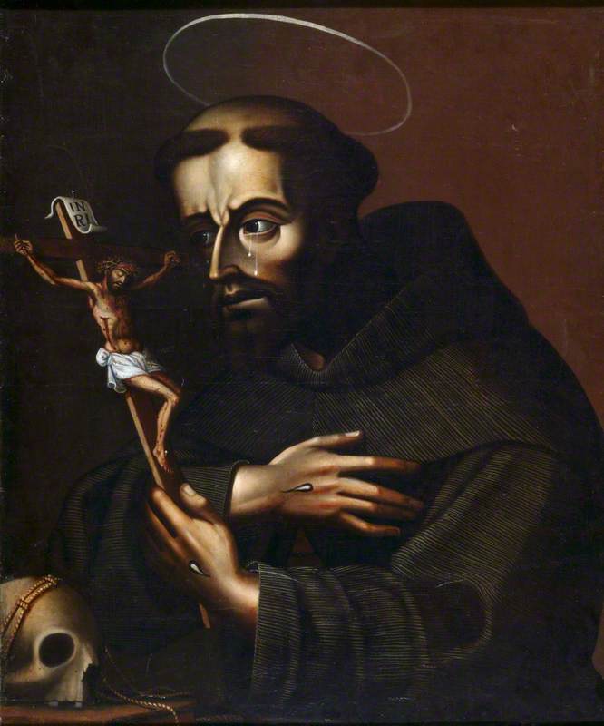 Saint Francis Contemplating a Crucifix and a Skull