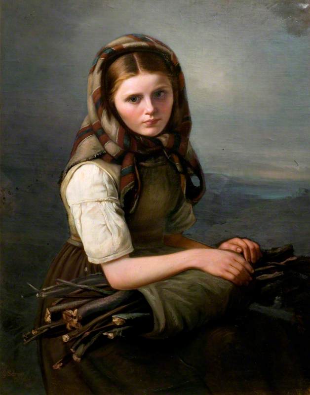 Girl Gathering Sticks