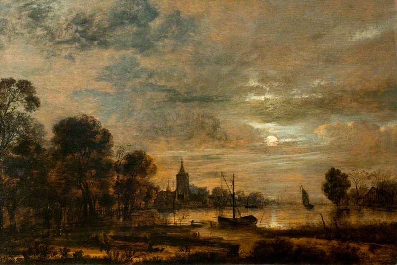 Moonlight and River Scene