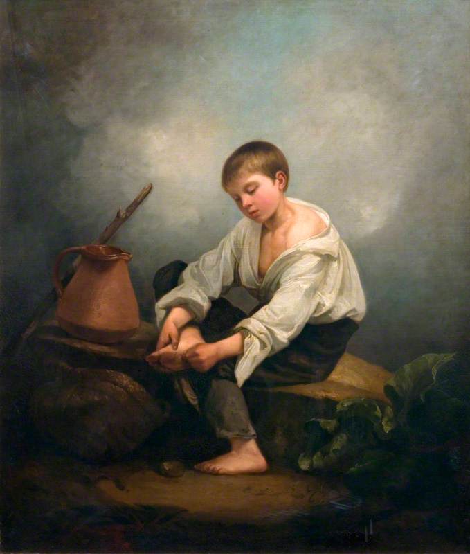 A Boy Extracting a Thorn from His Foot