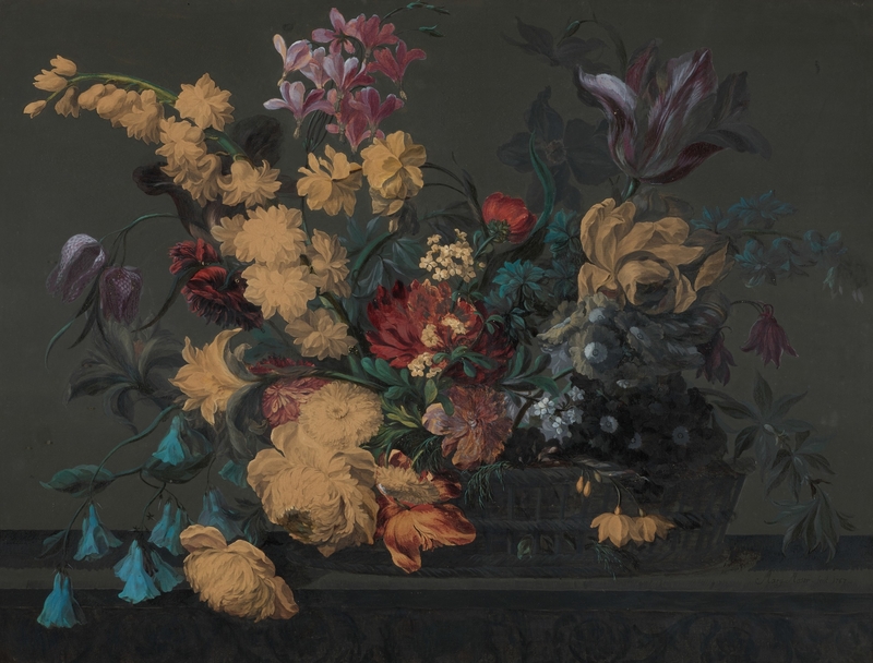 Spring Flowers in a Basket