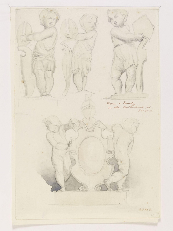 Study of sculptures from a tomb in Verona Cathedral