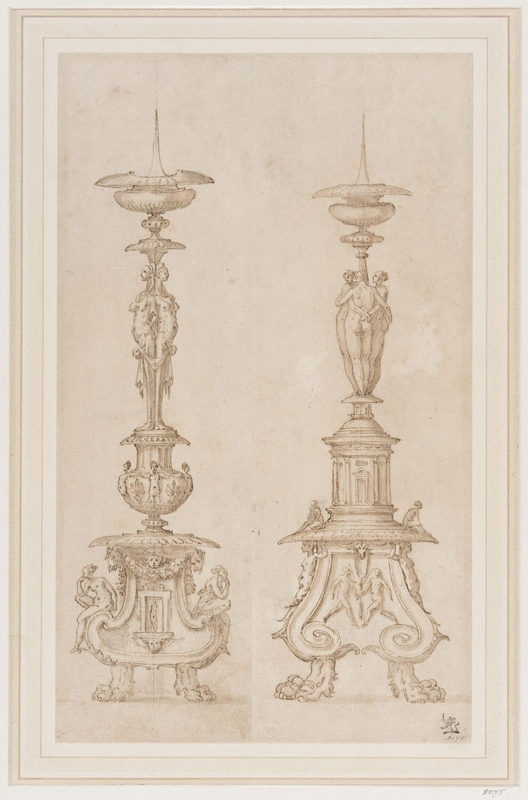 Two designs for candlesticks