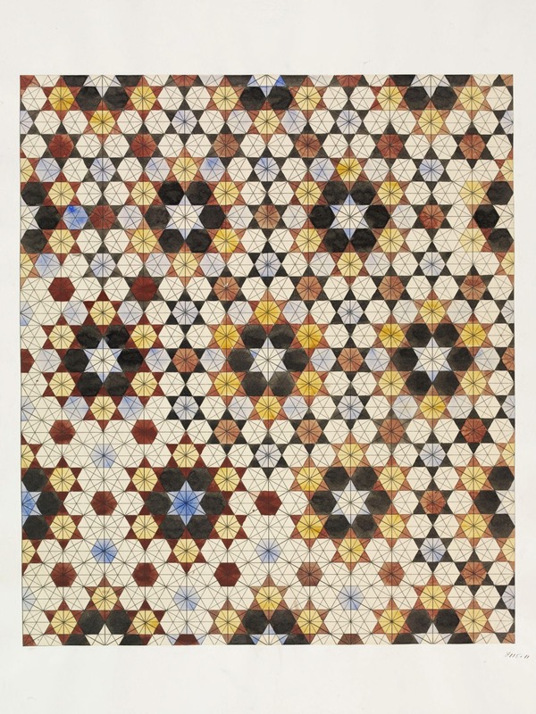 Design for a tiled pavement in Islamic style