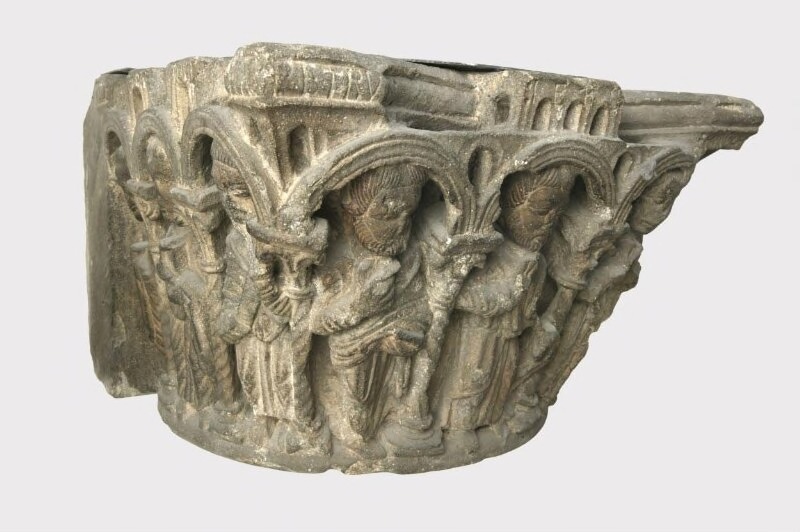 Column Capital Showing Christ and the Apostles