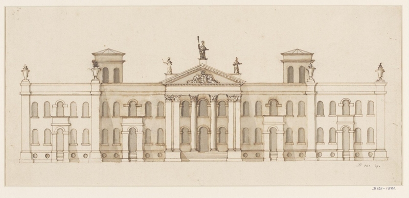Elevation of a long façade