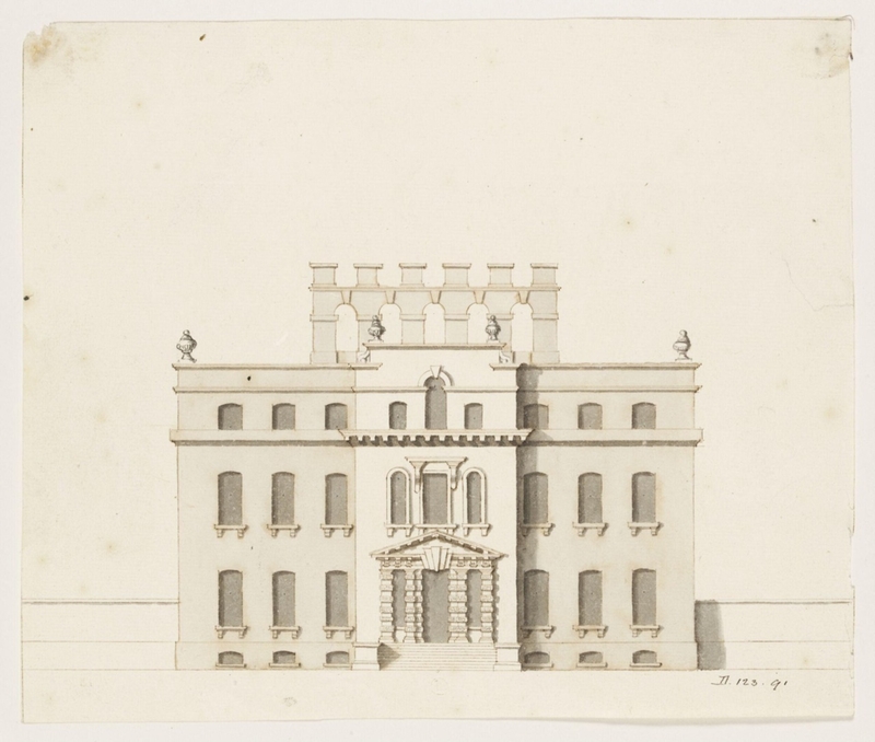 Elevation of the east front of King's Weston, Gloucestershire