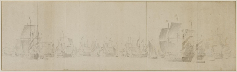 The Dutch fleet outside the Vlie on its passage to the Baltic, 1658