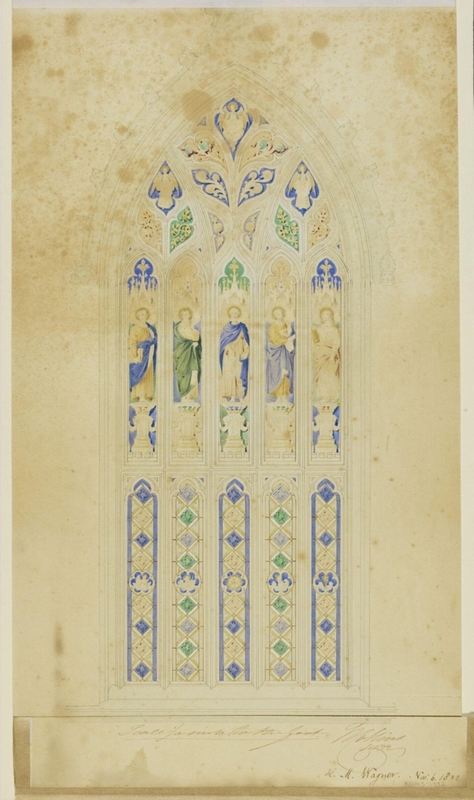 Design for a five light stained glass window