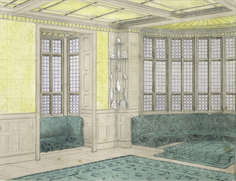 Perspective design for the billiard room at No.1 Holland Park