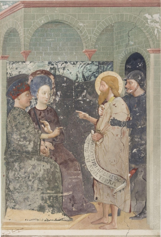 Copy after the painting St John the Baptist before Herod by Masolino in Castiglione d'Olona
