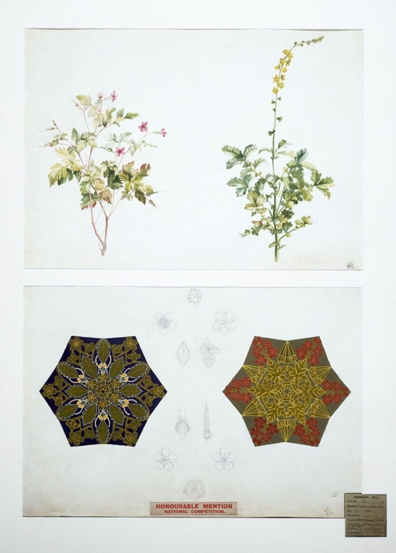 Ornamental design with flowers and leaves