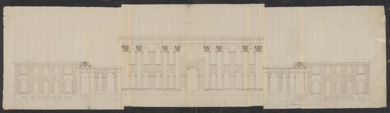 Elevation of the north, or entrance front of Castle Howard, Yorkshire.