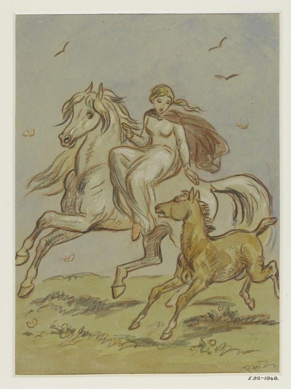 Drawings (2) for illustrations for an unidentified children's book