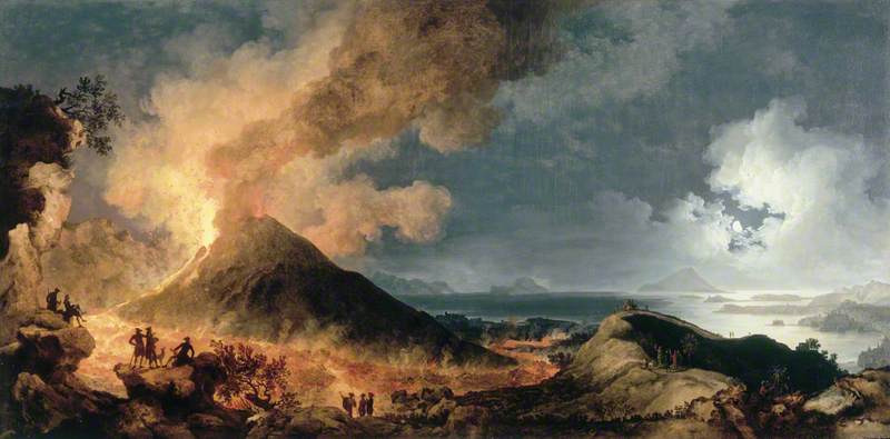 An Eruption of Vesuvius by Moonlight