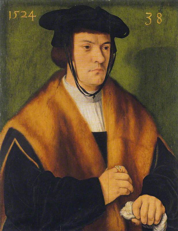 Gerhard von Westerburg (1486–after 1539), Half-Length, in a Fur-Trimmed Mantle and Black Hat