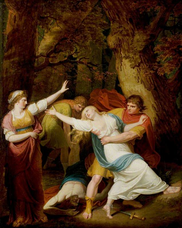 'Titus Andronicus', Act II, Scene 3, Tamora, Lavinia, Demetrius and Chiron