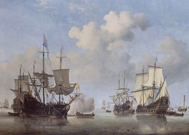 Calm: Dutch Ships Coming to Anchor