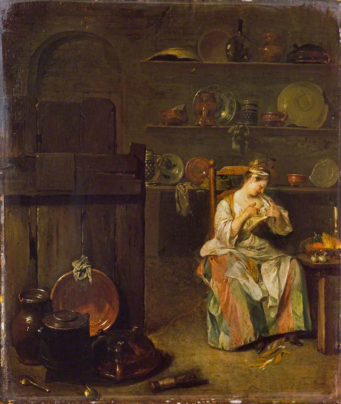 A Girl In A Kitchen Art Uk